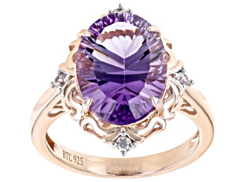 Picture of Purple Amethyst 18k Rose Gold Over Sterling Silver Ring 4.80ctw