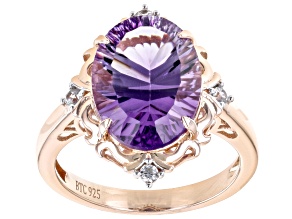 Purple Amethyst 18k Rose Gold Over Sterling Silver Ring 4.80ctw