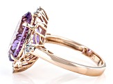Purple Amethyst 18k Rose Gold Over Sterling Silver Ring 4.80ctw