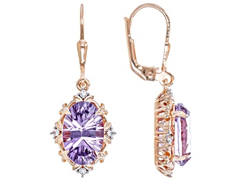 Picture of Purple Amethyst 18k Rose Gold Over Sterling Silver Earrings 5.24ctw