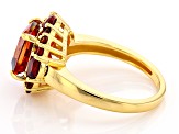 Red Labradorite 18k Yellow Gold Over Sterling Silver Ring 3.08ctw