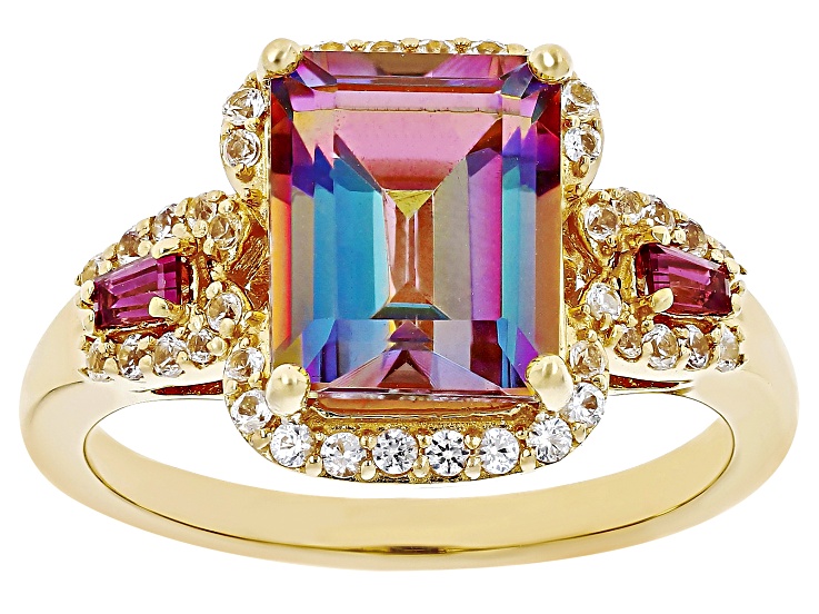 Orange Northern Lights™ Quartz 18k Yellow Gold Over Sterling