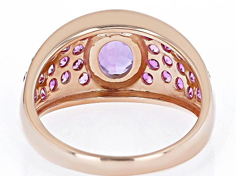 Purple Amethyst 18k Rose Gold Over Sterling Silver Ring 2.37ctw