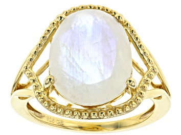 Picture of Rainbow Moonstone 18k Yellow Gold Over Sterling Silver Ring
