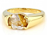 Golden Rutilated Quartz 18k Yellow Gold Over Sterling Silver Ring 2.29ct