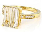 Golden Rutilated Quartz 18k Yellow Gold Over Sterling Silver Ring 4.09ctw