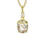 Golden Rutilated Quartz 18k Yellow Gold Over Sterling Silver Pendant with Chain 3.07ctw
