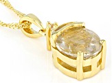 Golden Rutilated Quartz 18k Yellow Gold Over Sterling Silver Pendant with Chain 3.07ctw