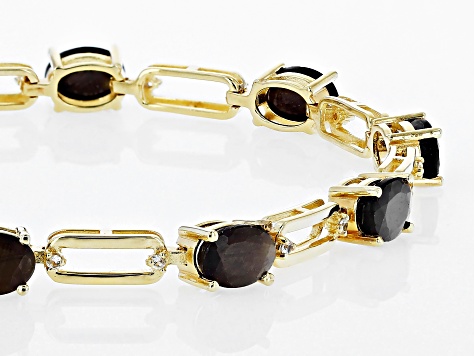 Golden Sheen Sapphire 18k Yellow Gold Over Sterling Silver Bracelet 10.61ctw