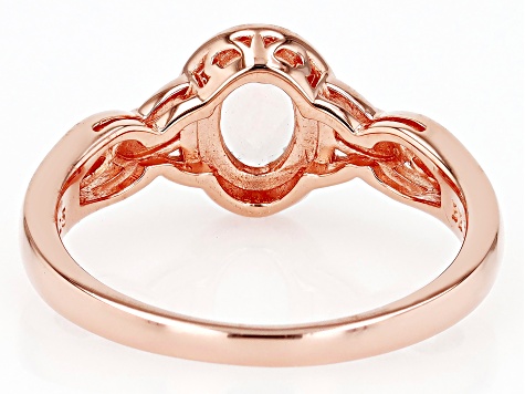 Peach Morganite 18k Rose Gold Over Sterling Silver Ring 0.62ctw