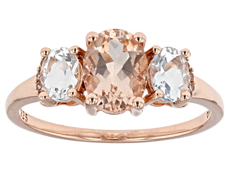 Peach Morganite 18k Rose Gold Over Sterling Silver Ring 1.48ctw