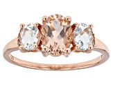 Peach Morganite 18k Rose Gold Over Sterling Silver Ring 1.48ctw