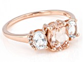 Peach Morganite 18k Rose Gold Over Sterling Silver Ring 1.48ctw