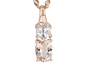 Peach Morganite 18k Rose Gold Over Sterling Silver Pendant With Chain 1.22ctw
