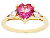 Pink Topaz 18k Yellow Gold Over Sterling Silver Ring 2.07ctw