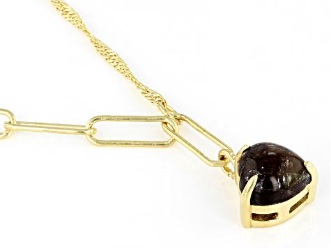 Golden Sheen Sapphire 18k Yellow Gold Over Sterling Silver Paperclip Necklace 2.00ct