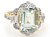 Prasiolite 18k Yellow Gold Over Sterling Silver Ring. 5.24ctw