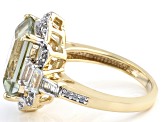 Prasiolite 18k Yellow Gold Over Sterling Silver Ring. 5.24ctw