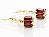 Red Garnet 18k Yellow Gold Over Sterling Silver Earrings 3.40ctw