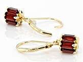Red Garnet 18k Yellow Gold Over Sterling Silver Earrings 3.40ctw