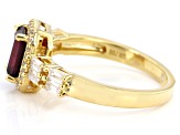 Red Lab Created Ruby 18k Yellow Gold Over Sterling Silver Ring 2.65ctw