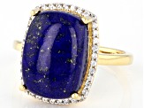 Blue Lapis Lazuli 18k Yellow Gold Over Sterling Silver Ring 0.27ctw