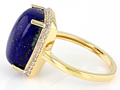 Blue Lapis Lazuli 18k Yellow Gold Over Sterling Silver Ring 0.27ctw