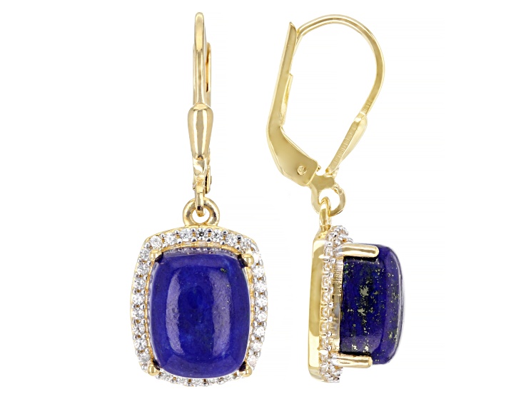 Blue Lapis Lazuli 18k Yellow Gold Over Sterling Silver
