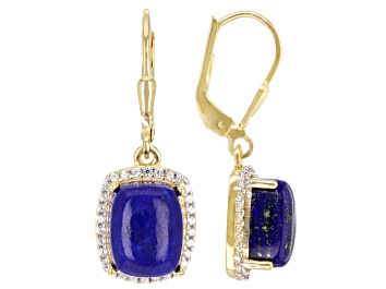 Picture of Blue Lapis Lazuli 18k Yellow Gold Over Sterling Silver Earrings 0.46ctw