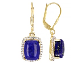 Blue Lapis Lazuli 18k Yellow Gold Over Sterling Silver Earrings 0.46ctw