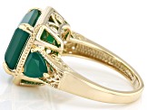 Green Onyx 18k Yellow Gold Over Sterling Silver Ring 5.06ctw