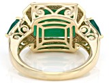 Green Onyx 18k Yellow Gold Over Sterling Silver Ring 5.06ctw