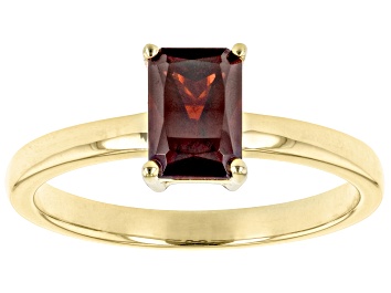 Picture of Red Garnet 18k Yellow Gold Over Sterling Silver Solitaire Ring 1.08ct