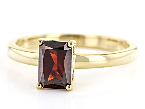 Red Garnet 18k Yellow Gold Over Sterling Silver Solitaire Ring 1.08ct