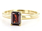 Red Garnet 18k Yellow Gold Over Sterling Silver Solitaire Ring 1.08ct