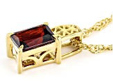 Red Garnet 18k Yellow Gold Over Sterling Silver Solitaire Pendant With Chain 1.08ct