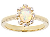 Ethiopian Opal 18k Yellow Gold Over Sterling Silver Ring 0.43ctw
