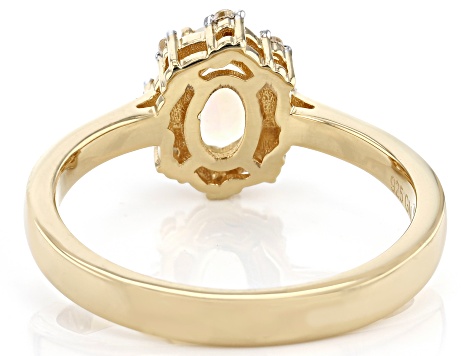 Ethiopian Opal 18k Yellow Gold Over Sterling Silver Ring 0.43ctw