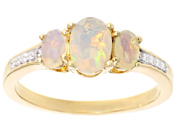 Picture of Ethiopian Opal 18k Yellow Gold Over Sterling Silver Ring 0.67ctw