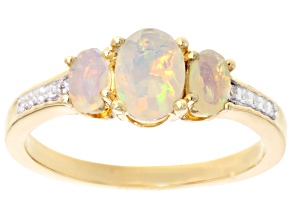 Ethiopian Opal 18k Yellow Gold Over Sterling Silver Ring 0.67ctw