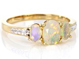 Ethiopian Opal 18k Yellow Gold Over Sterling Silver Ring 0.67ctw