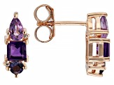 Purple Amethyst 18k Rose Gold Over Sterling Silver Earrings 1.13ctw