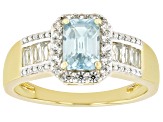 Blue Zircon 18k Yellow Gold Over Sterling Silver Ring 1.55ctw