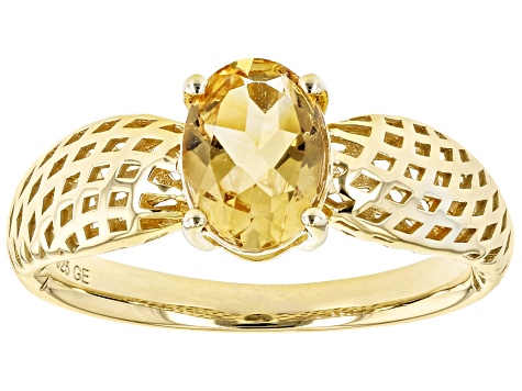 Yellow Citrine 18k Yellow Gold Over Sterling Silver Ring 0.99ct