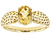 Yellow Citrine 18k Yellow Gold Over Sterling Silver Ring 0.99ct