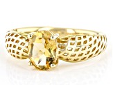 Yellow Citrine 18k Yellow Gold Over Sterling Silver Ring 0.99ct