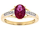 Red Lab Created Ruby 18k Yellow Gold Over Sterling Silver Ring 1.88ctw