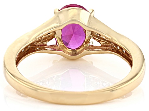Red Lab Created Ruby 18k Yellow Gold Over Sterling Silver Ring 1.88ctw