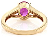 Red Lab Created Ruby 18k Yellow Gold Over Sterling Silver Ring 1.88ctw