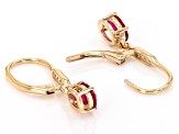 Red Lab Created Ruby 18k Yellow Gold Over Sterling Silver Earrings 2.08ctw